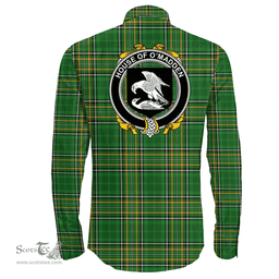 Irish House of O'MADDEN Coat of Arms Family Crest Ireland Long Sleeve Button Shirt Irish National Tartan Irish County Shirts