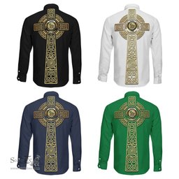 ScotsTee Shop Scottish Maxwell Clan Crest Tartan Golden Celtic Tree Of Life Long Sleeve Shirt
