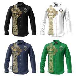ScotsTee Shop Scottish Morrison Clan Crest Tartan Golden Celtic Tree Of Life Long Sleeve Shirt