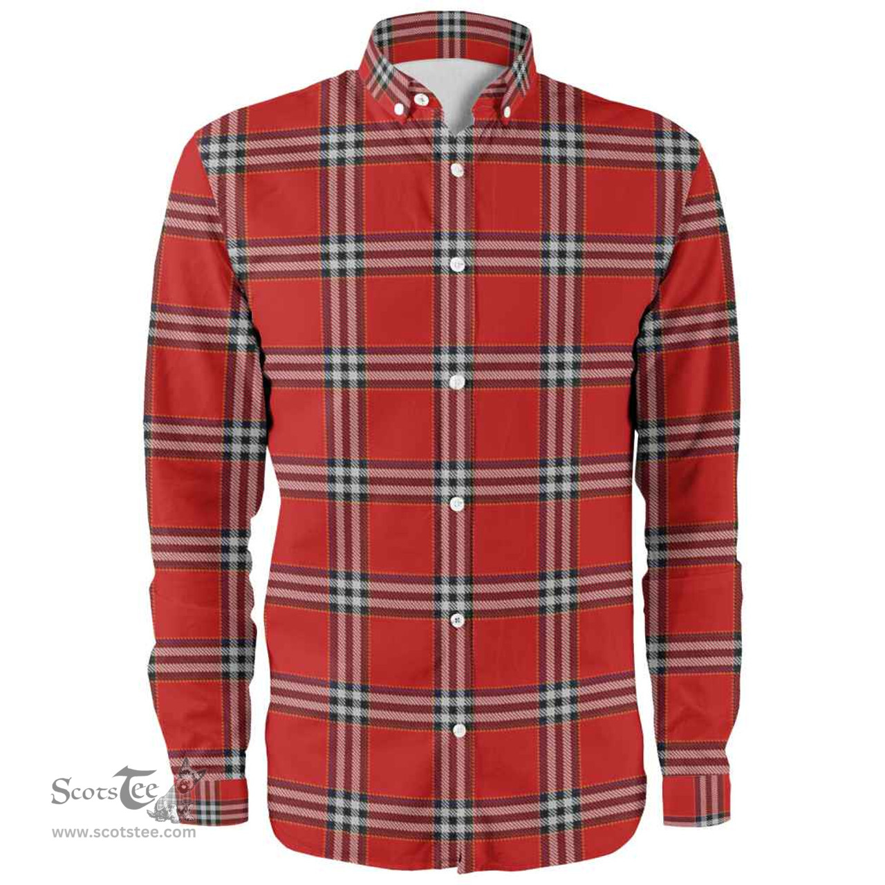 Scottish Kirkwood Clan Tartan Long Sleeve Shirt, Tartan Plaid Shirt
