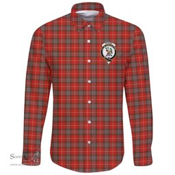 Scottish Fraser Weathered Clan Tartan Long Sleeve Button Shirt - Crest Classic Scottish Plaid Tartan Plaid