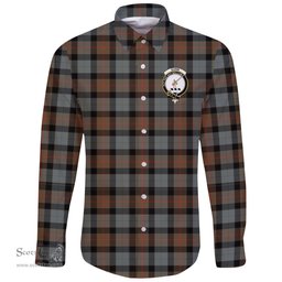 Scottish Gunn Weathered Clan Tartan Long Sleeve Button Shirt - Crest Classic Scottish Plaid Tartan Plaid