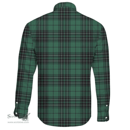Scottish MacLean Hunting Clan Tartan Long Sleeve Button Shirt - Crest Classic Scottish Plaid Tartan Plaid