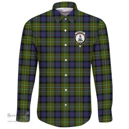 Scottish Fergusson Modern Clan Tartan Long Sleeve Button Shirt - Crest Classic Scottish Plaid Tartan Plaid