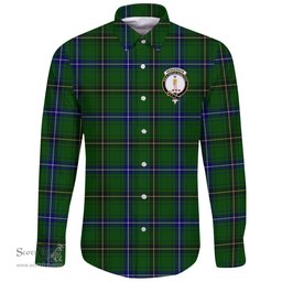 Scottish Henderson Modern Clan Tartan Long Sleeve Button Shirt - Crest Classic Scottish Plaid Tartan Plaid