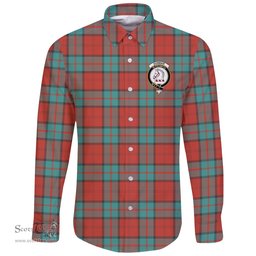 Scottish Dunbar Ancient Clan Tartan Long Sleeve Button Shirt - Crest Classic Scottish Plaid Tartan Plaid