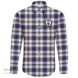 Scottish Hannay Modern Clan Tartan Long Sleeve Button Shirt - Crest Classic Scottish Plaid Tartan Plaid