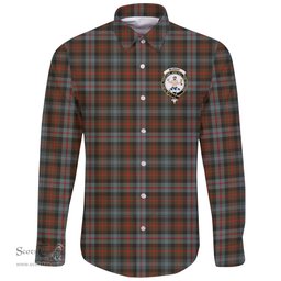 Scottish Murray of Atholl Weathered Clan Tartan Long Sleeve Button Shirt - Crest Classic Scottish Plaid Tartan Plaid