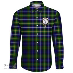 Scottish MacNeill of Barra Modern Clan Tartan Long Sleeve Button Shirt - Crest Classic Scottish Plaid Tartan Plaid