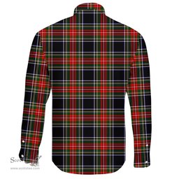 Scottish Stewart Black Clan Tartan Long Sleeve Button Shirt - Crest Classic Scottish Plaid Tartan Plaid