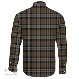 Scottish Graham of Menteith Weathered Clan Tartan Long Sleeve Button Shirt - Crest Classic Scottish Plaid Tartan Plaid