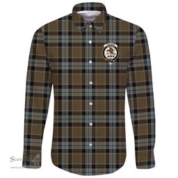 Scottish Graham of Menteith Weathered Clan Tartan Long Sleeve Button Shirt - Crest Classic Scottish Plaid Tartan Plaid