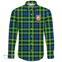 Scottish Campbell of Breadalbane Ancient Clan Tartan Long Sleeve Button Shirt - Crest Classic Scottish Plaid Tartan Plaid