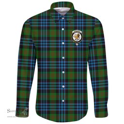 Scottish Newlands of Lauriston Clan Tartan Long Sleeve Button Shirt - Crest Classic Scottish Plaid Tartan Plaid