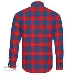 Scottish Galloway Red Clan Tartan Long Sleeve Button Shirt - Crest Classic Scottish Plaid Tartan Plaid