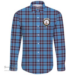 Scottish Elliot Ancient Clan Tartan Long Sleeve Button Shirt - Crest Classic Scottish Plaid Tartan Plaid