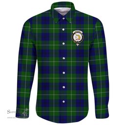Scottish Oliphant Modern Clan Tartan Long Sleeve Button Shirt - Crest Classic Scottish Plaid Tartan Plaid