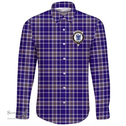 Scottish Ochterlony Clan Tartan Long Sleeve Button Shirt - Crest Classic Scottish Plaid Tartan Plaid