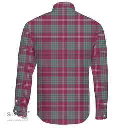 Scottish Crawford Ancient Clan Tartan Long Sleeve Button Shirt - Crest Classic Scottish Plaid Tartan Plaid
