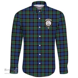 Scottish Fletcher Ancient Clan Tartan Long Sleeve Button Shirt - Crest Classic Scottish Plaid Tartan Plaid