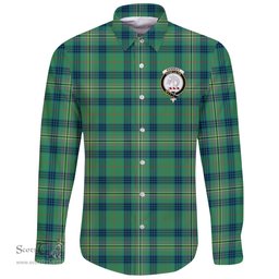 Scottish Kennedy Ancient Clan Tartan Long Sleeve Button Shirt - Crest Classic Scottish Plaid Tartan Plaid