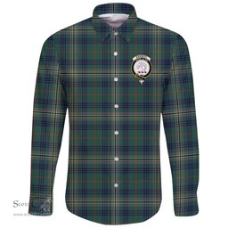 Scottish Kennedy Modern Clan Tartan Long Sleeve Button Shirt - Crest Classic Scottish Plaid Tartan Plaid