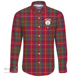 Scottish Shaw Red Modern Clan Tartan Long Sleeve Button Shirt - Crest Classic Scottish Plaid Tartan Plaid