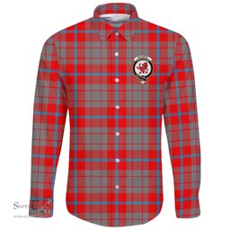 Scottish Moubray Clan Tartan Long Sleeve Button Shirt - Crest Classic Scottish Plaid Tartan Plaid