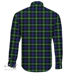Scottish Baillie Modern Clan Tartan Long Sleeve Button Shirt - Crest Classic Scottish Plaid Tartan Plaid