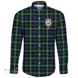 Scottish Baillie Modern Clan Tartan Long Sleeve Button Shirt - Crest Classic Scottish Plaid Tartan Plaid