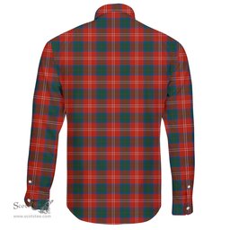 Scottish Chisholm Ancient Clan Tartan Long Sleeve Button Shirt - Crest Classic Scottish Plaid Tartan Plaid