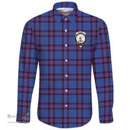 Scottish Elliot Modern Clan Tartan Long Sleeve Button Shirt - Crest Classic Scottish Plaid Tartan Plaid