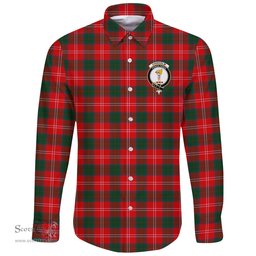 Scottish Chisholm Modern Clan Tartan Long Sleeve Button Shirt - Crest Classic Scottish Plaid Tartan Plaid