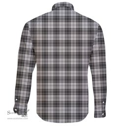 Scottish Douglas Grey Modern Clan Tartan Long Sleeve Button Shirt - Crest Classic Scottish Plaid Tartan Plaid