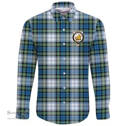 Scottish Campbell Dress Ancient Clan Tartan Long Sleeve Button Shirt - Crest Classic Scottish Plaid Tartan Plaid