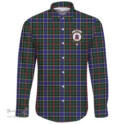 Scottish Ogilvie of Airlie Ancient Clan Tartan Long Sleeve Button Shirt - Crest Classic Scottish Plaid Tartan Plaid
