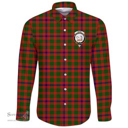Scottish Skene Modern Clan Tartan Long Sleeve Button Shirt - Crest Classic Scottish Plaid Tartan Plaid