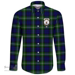 Scottish Forbes Modern Clan Tartan Long Sleeve Button Shirt - Crest Classic Scottish Plaid Tartan Plaid