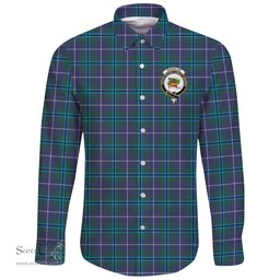 Scottish Douglas Modern Clan Tartan Long Sleeve Button Shirt - Crest Classic Scottish Plaid Tartan Plaid
