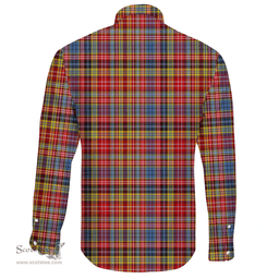 Scottish Drummond of Strathallan Clan Tartan Long Sleeve Button Shirt - Crest Classic Scottish Plaid Tartan Plaid