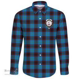 Scottish Home Ancient Clan Tartan Long Sleeve Button Shirt - Crest Classic Scottish Plaid Tartan Plaid