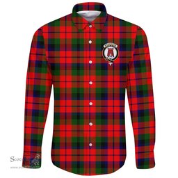Scottish MacNaughton Modern Clan Tartan Long Sleeve Button Shirt - Crest Classic Scottish Plaid Tartan Plaid