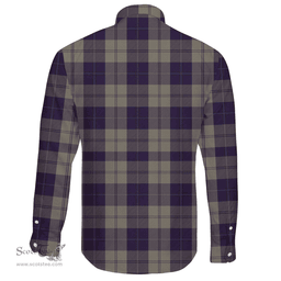 Scottish Cunningham Dress Blue Dancers Clan Tartan Long Sleeve Button Shirt - Crest Classic Scottish Plaid Tartan Plaid