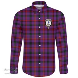 Scottish Montgomery Modern Clan Tartan Long Sleeve Button Shirt - Crest Classic Scottish Plaid Tartan Plaid