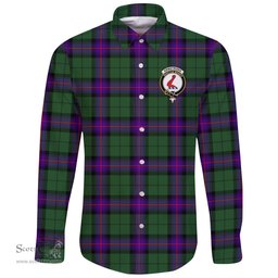 Scottish Armstrong Modern Clan Tartan Long Sleeve Button Shirt - Crest Classic Scottish Plaid Tartan Plaid