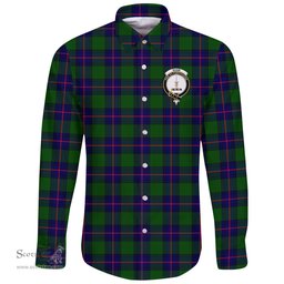 Scottish Shaw Modern Clan Tartan Long Sleeve Button Shirt - Crest Classic Scottish Plaid Tartan Plaid