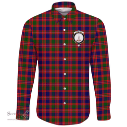Scottish MacIntyre Modern Clan Tartan Long Sleeve Button Shirt - Crest Classic Scottish Plaid Tartan Plaid