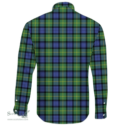Scottish Gordon Old Ancient Clan Tartan Long Sleeve Button Shirt - Crest Classic Scottish Plaid Tartan Plaid