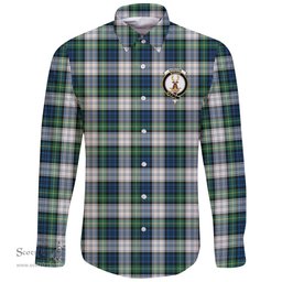 Scottish Gordon Dress Ancient Clan Tartan Long Sleeve Button Shirt - Crest Classic Scottish Plaid Tartan Plaid