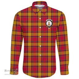 Scottish Scrymgeour Clan Tartan Long Sleeve Button Shirt - Crest Classic Scottish Plaid Tartan Plaid
